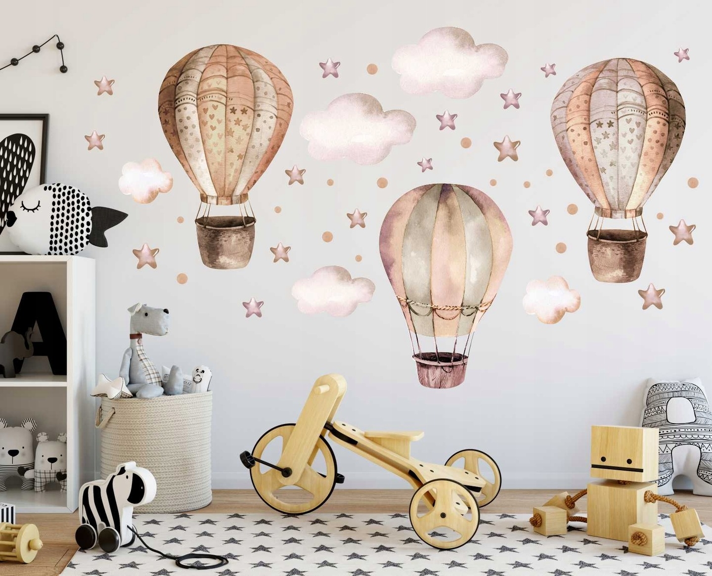 Wandtattoo - Heißluftballons und Wolken