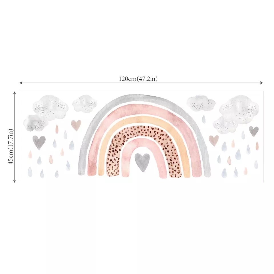 Wandtattoo - Regenbogen mit Herzen