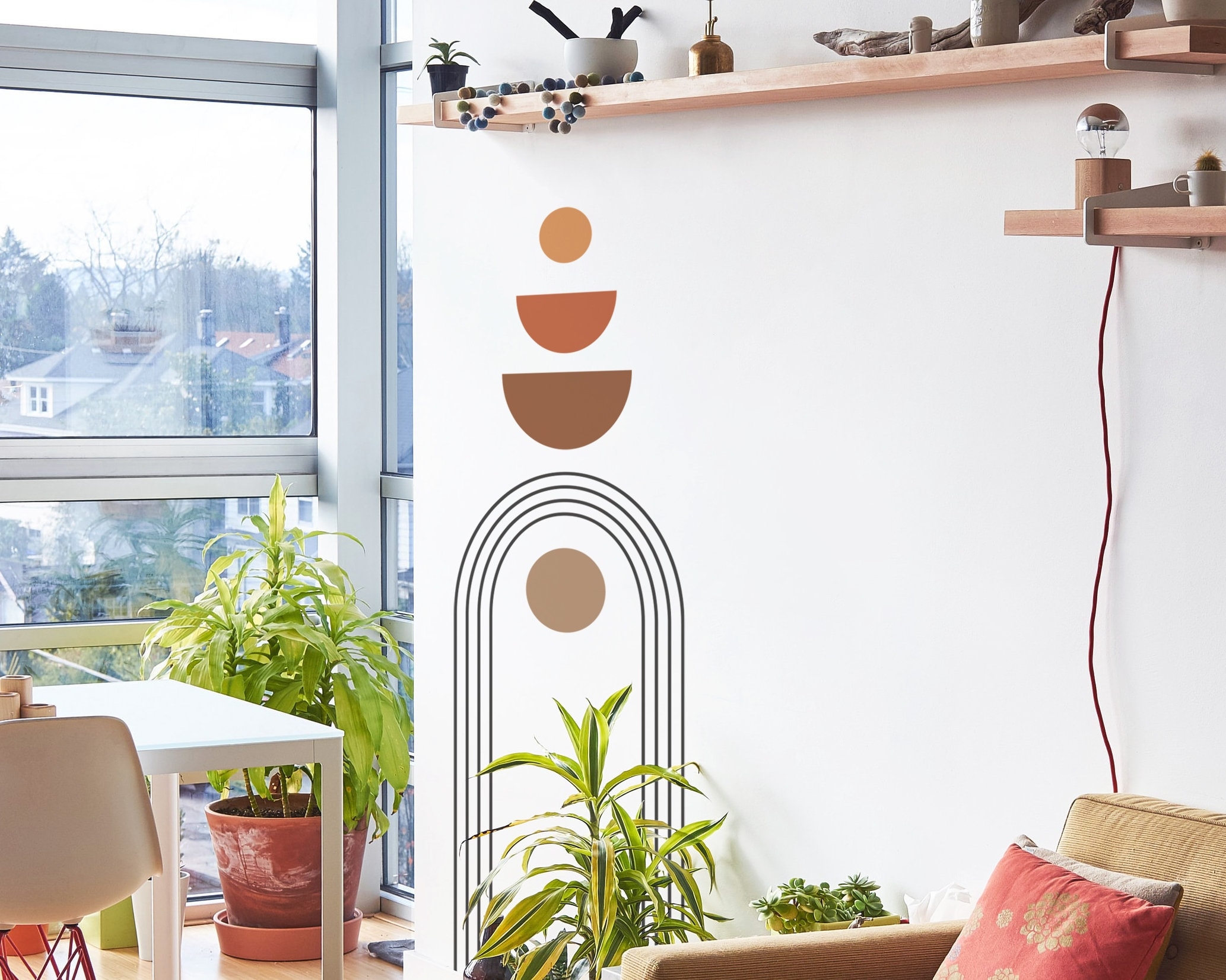 Wandtattoo - Boho Farbblock / Abstrakte moderne Kunst