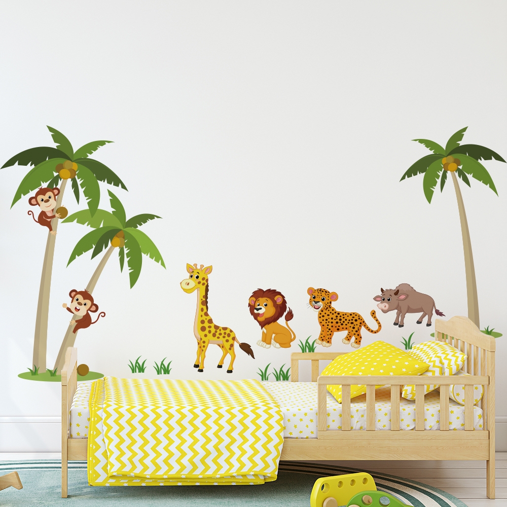 Wandtattoo - Wilde Tierparty