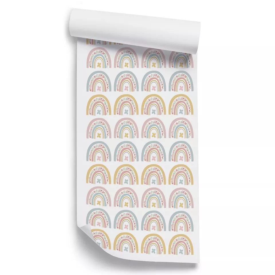 Wandtattoo - Regenbogen mit Blumen