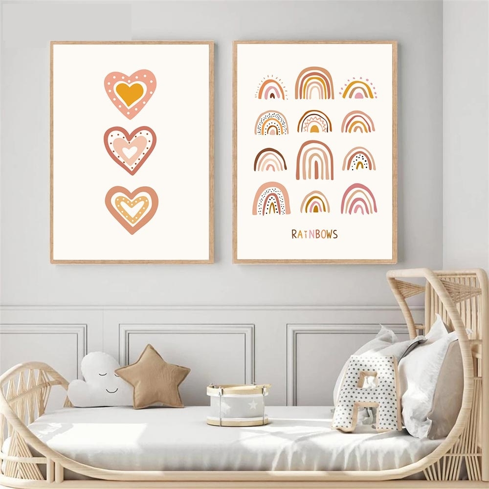 Poster - Regenbögen und Wolken / 2er-Set