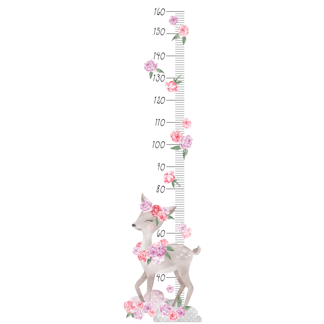 Wandtattoo - Höhenmaß / Rogen / Rosa
