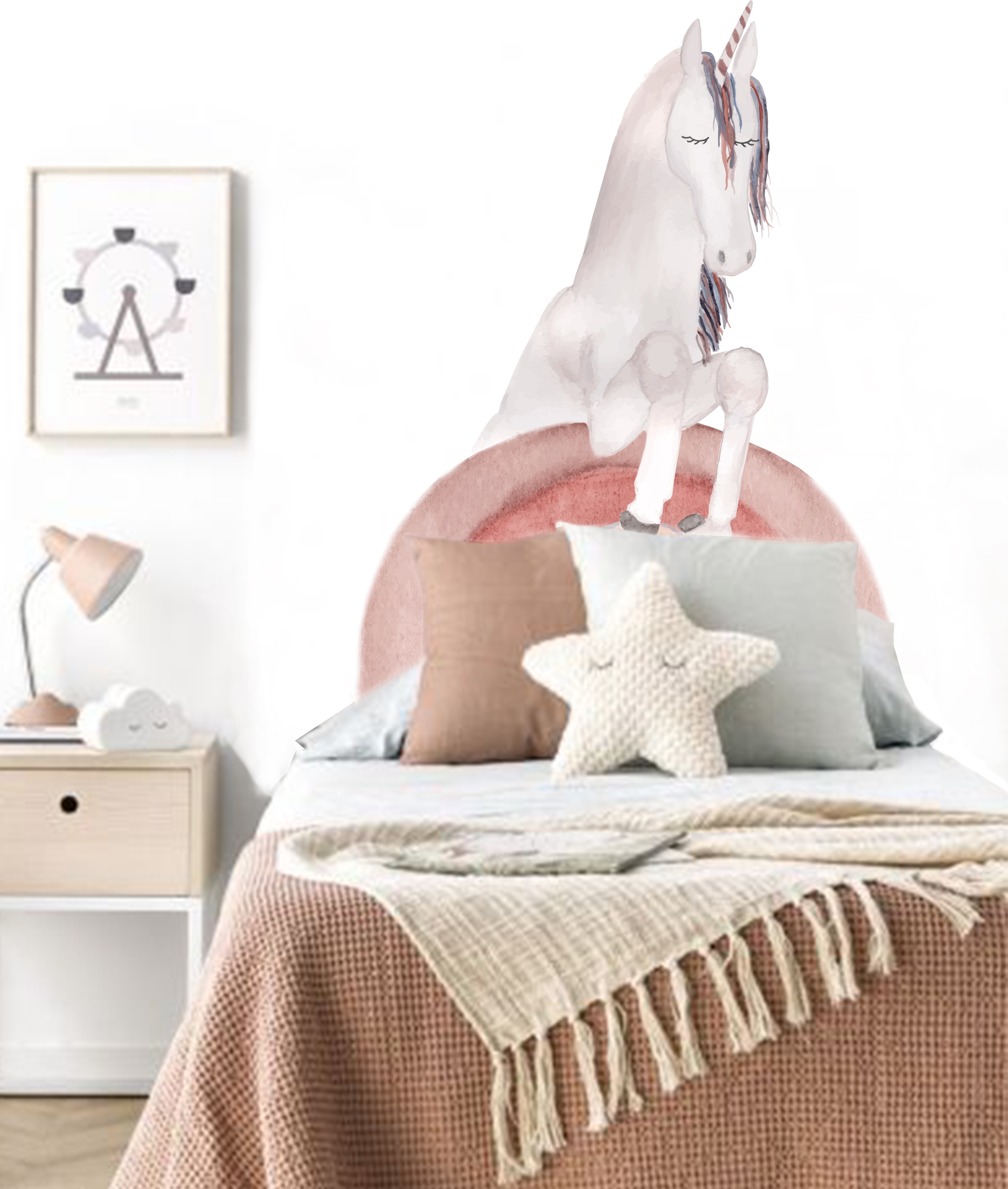 Wandtattoo - Einhorn und Regenbogen