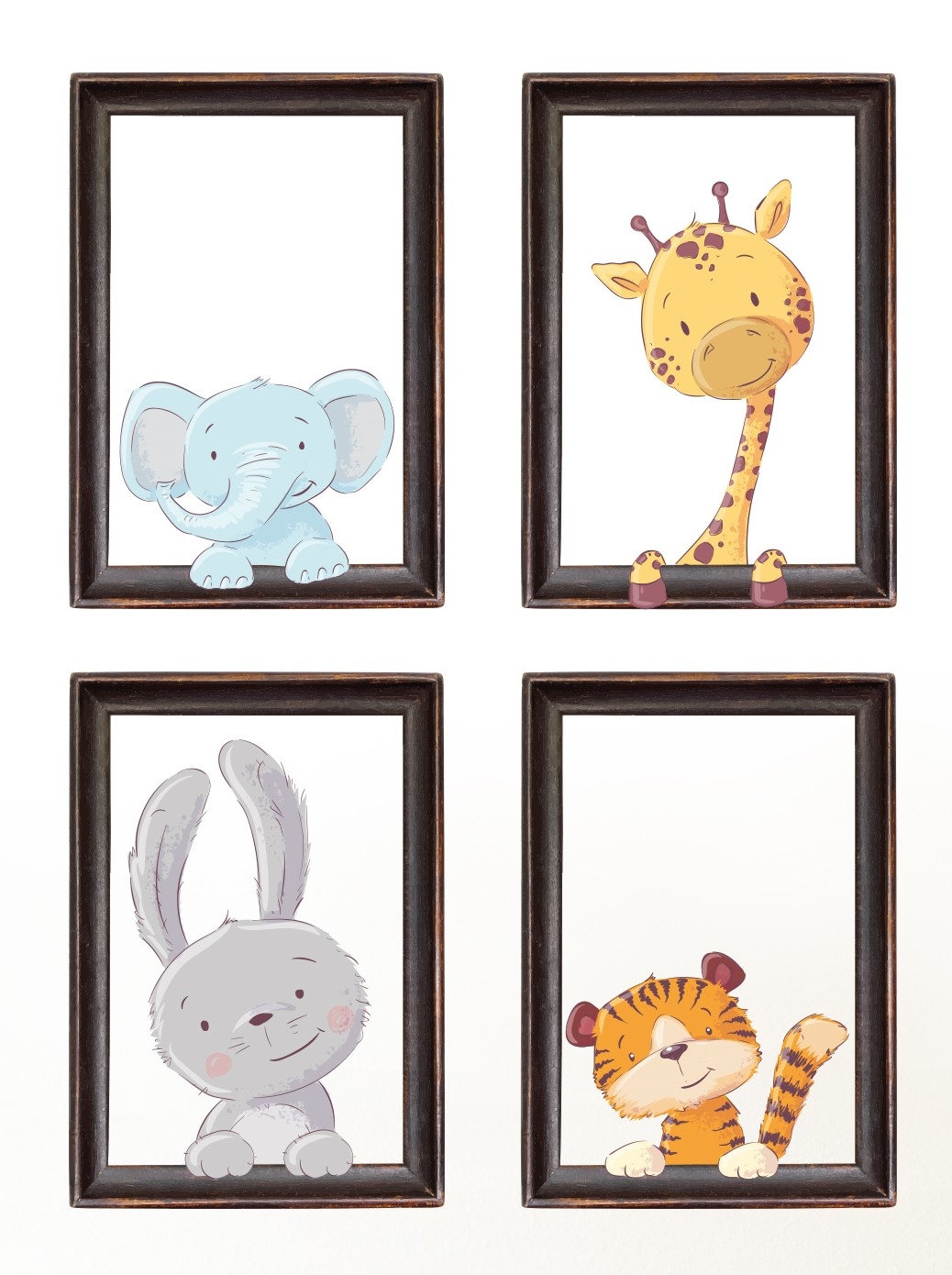 Wandtattoo - Dschungeltiere schauen raus