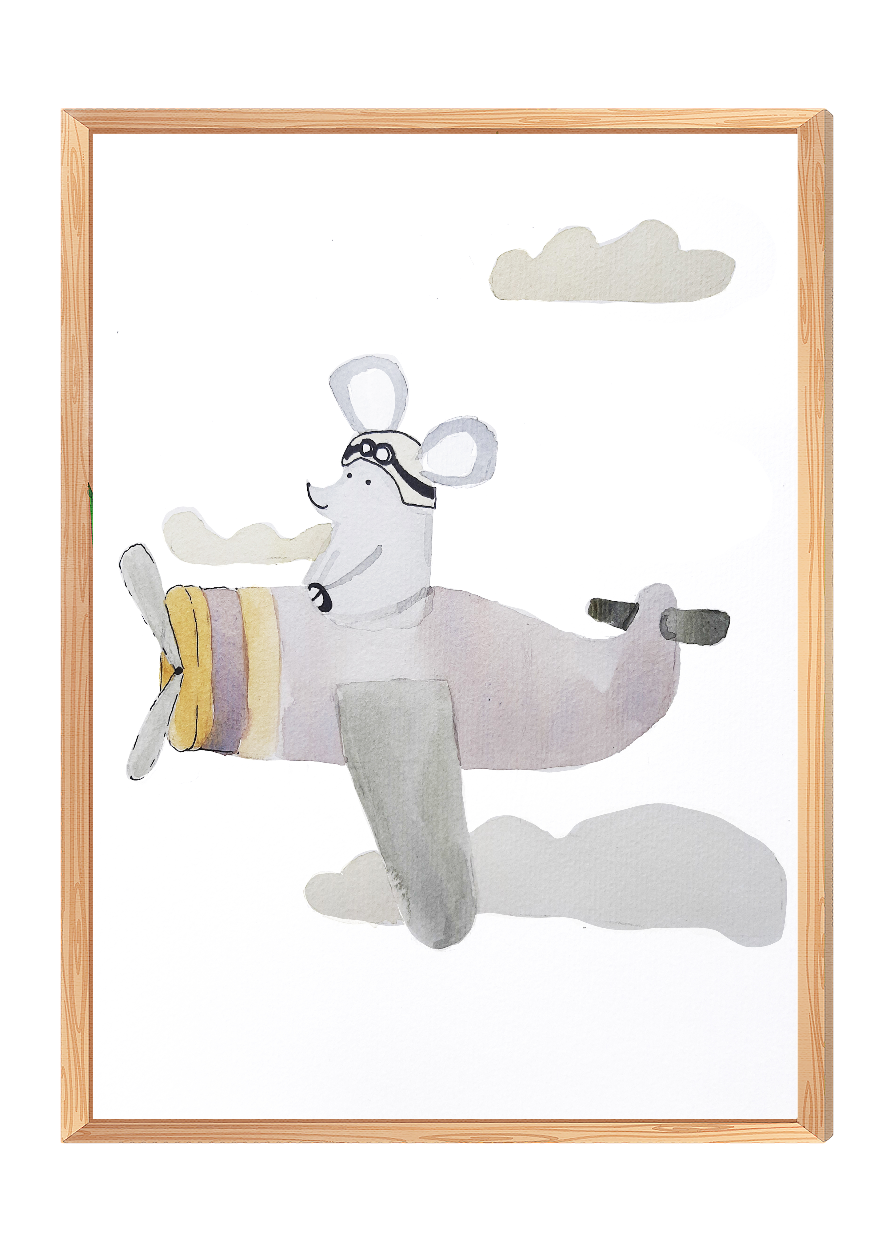 Poster - Maus im Flugzeug