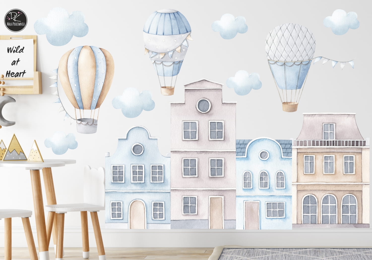 Wandtattoo - Pastellhäuser / XXL