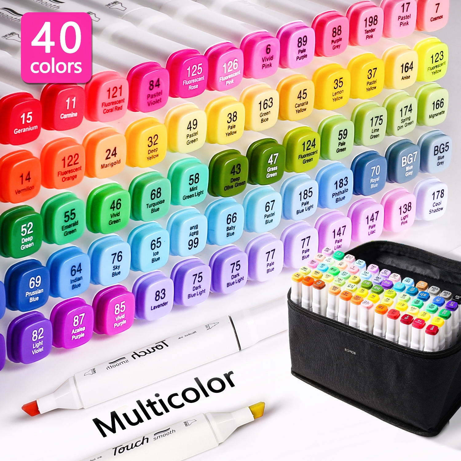 Marker / Dual Tip / Alkoholbasiert / 40 Farben