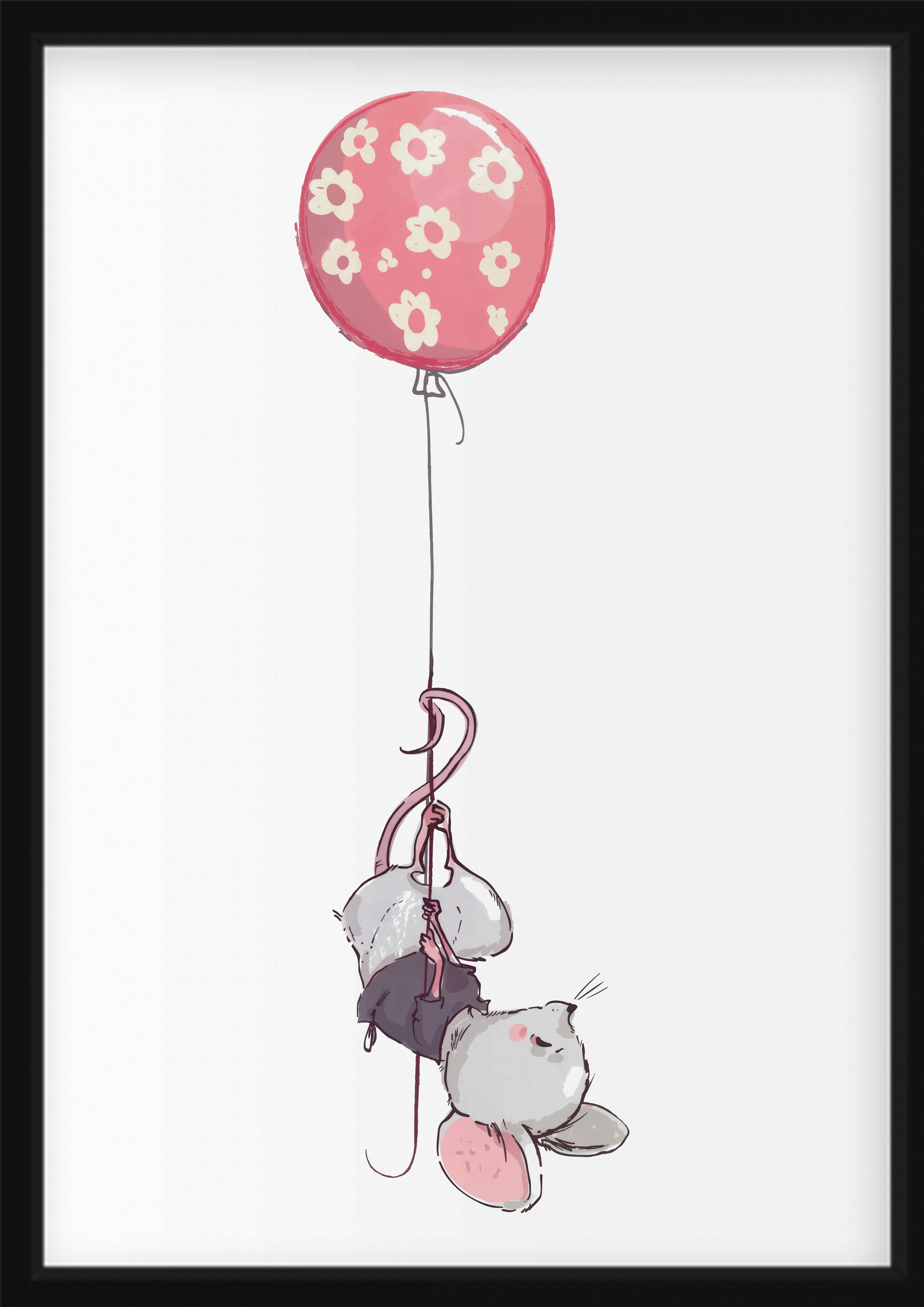 Poster - Maus mit Ballon