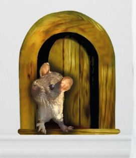 Wandtattoo - Hausmaus in der Tür