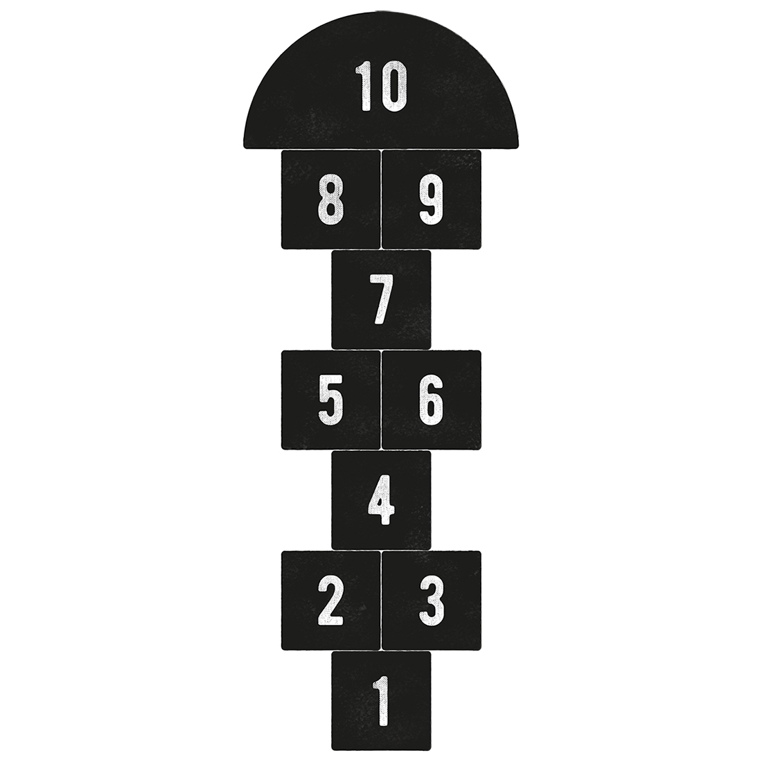 Bodenaufkleber - Himmel und Hölle / Schwarz