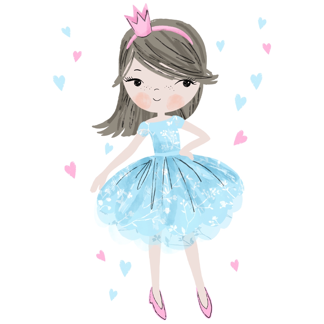 Wandtattoo - Prinzessin / Blau