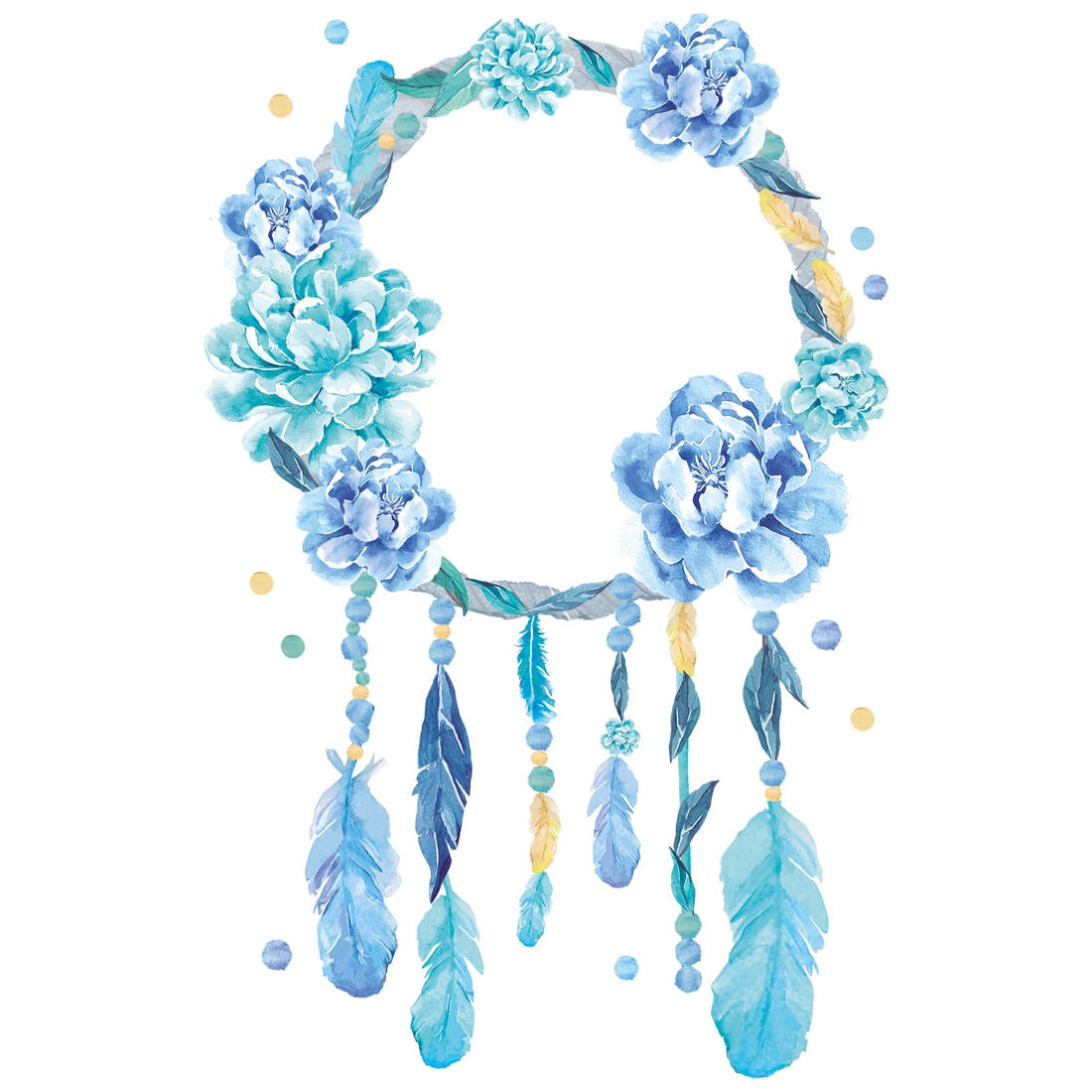 Wandtattoo - Traumfänger / Blau