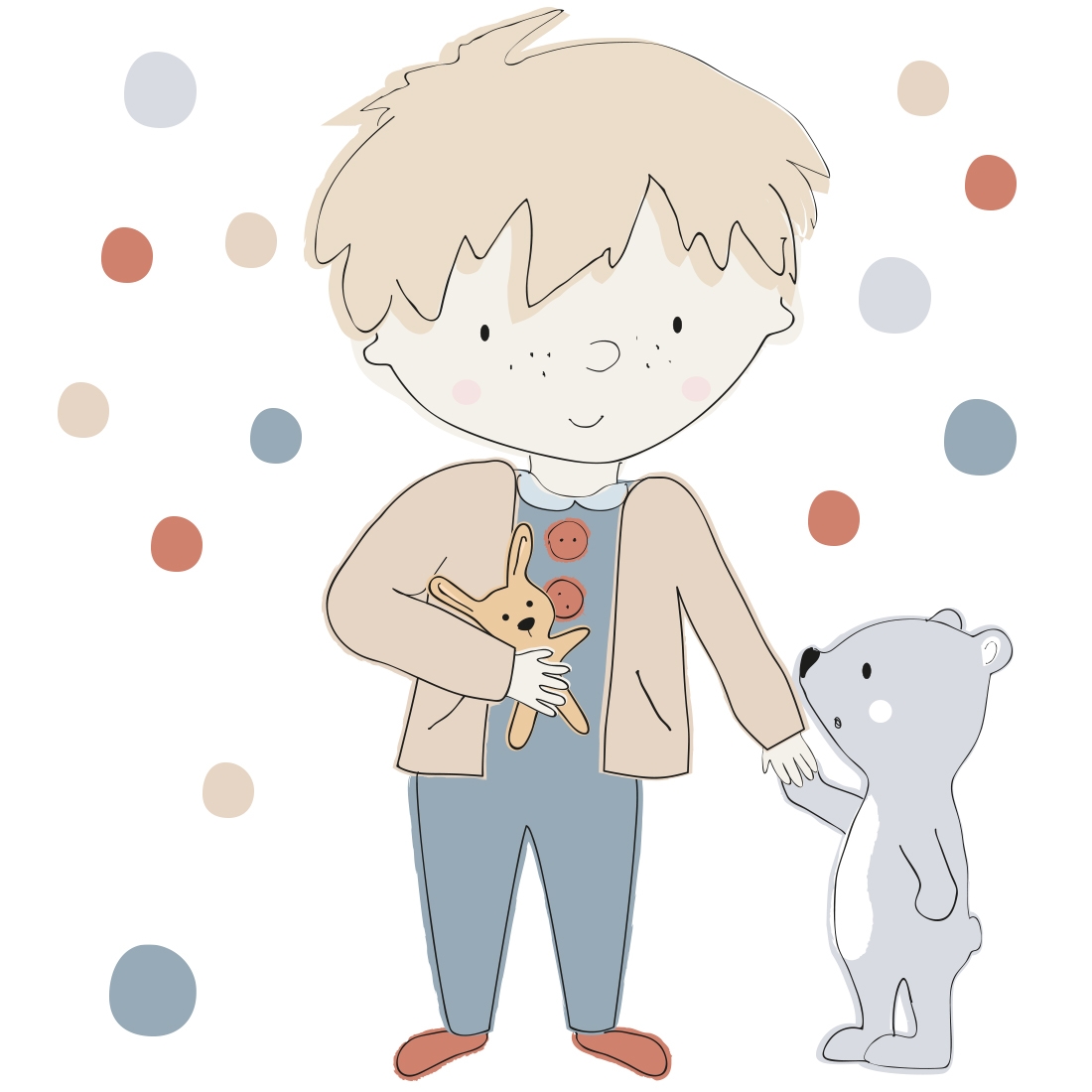 Wandtattoo - Teddy / Grau