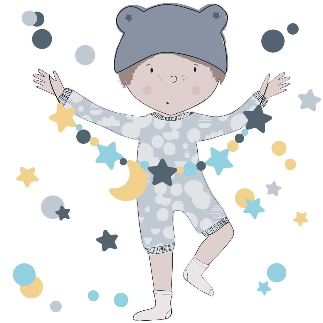 Wandtattoo - Teo / Blau