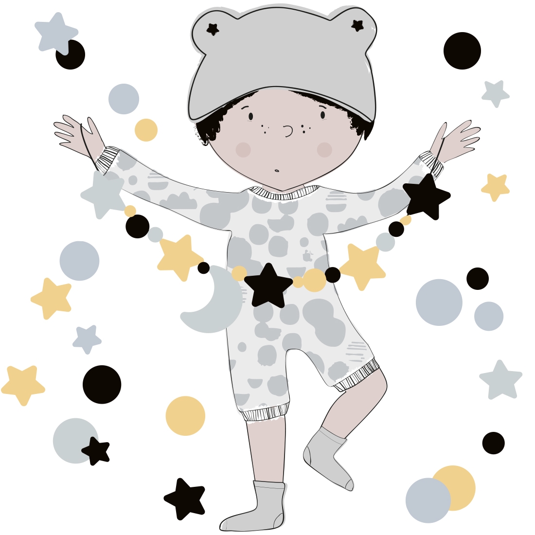 Wandtattoo - Teo / Grau