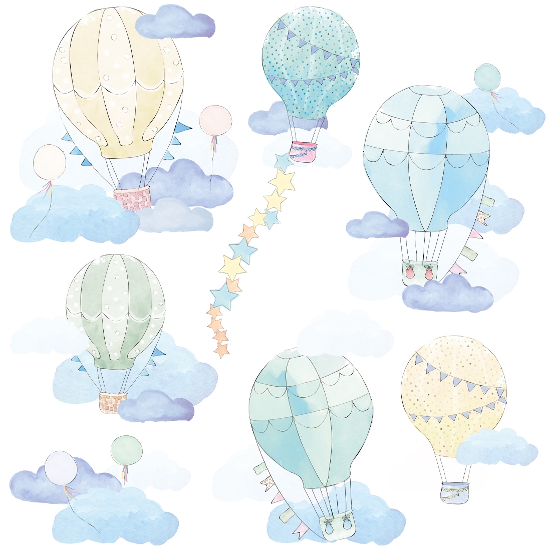 Wandtattoo - Luftballons / Minze