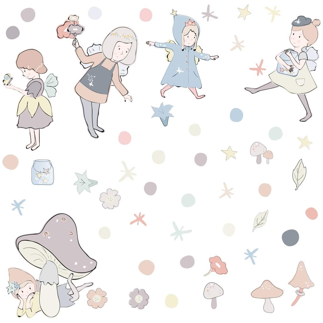Wandtattoo - Feen / Pastell