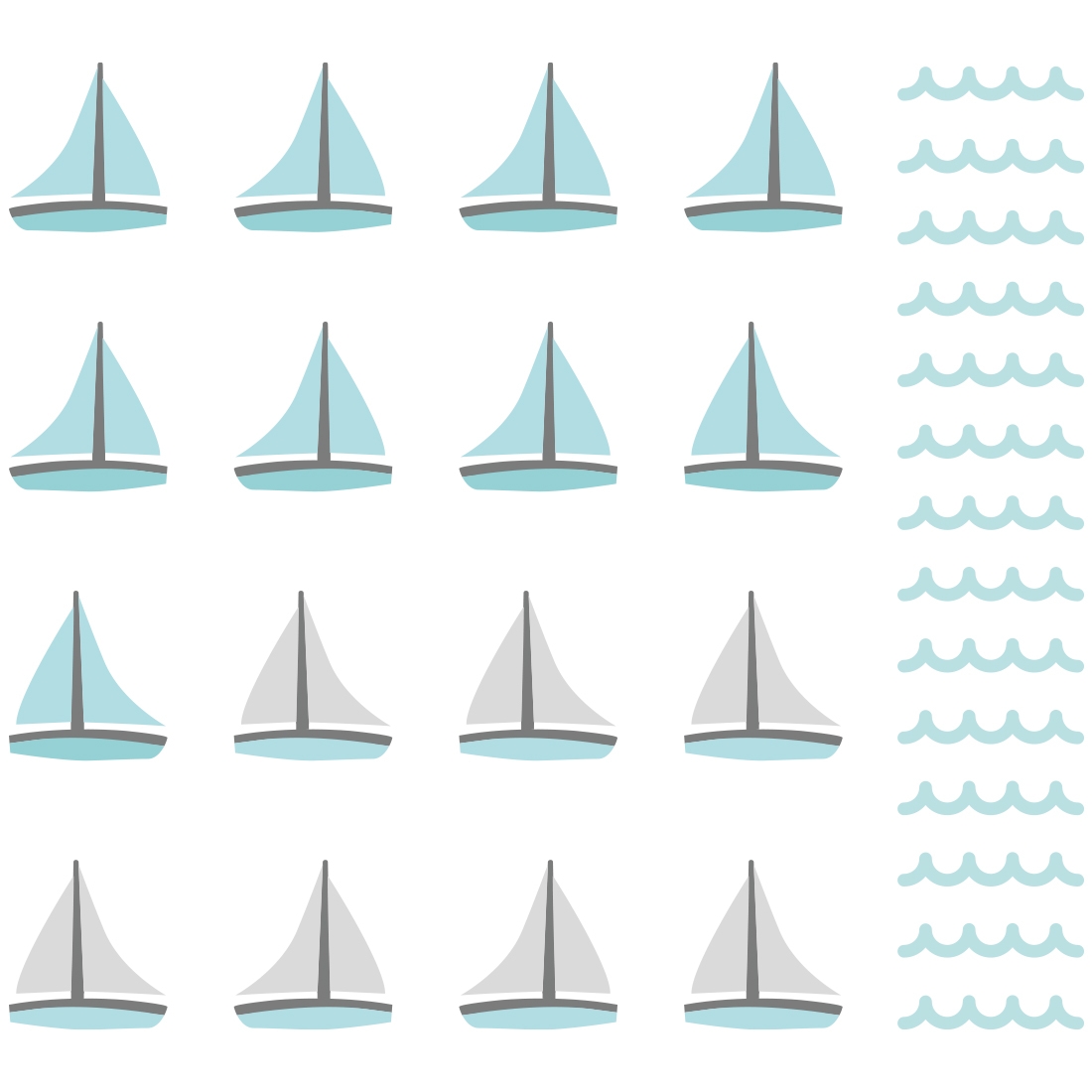 Wandtattoo - Segelboote / Minze