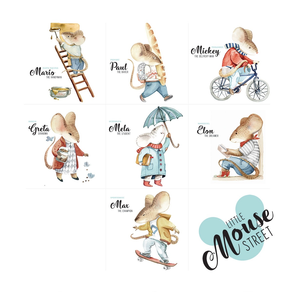 Wandtattoo - Kleine Maus Straßenset