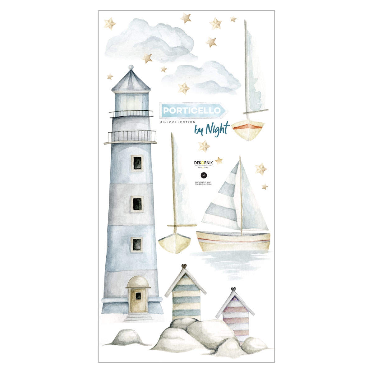 Wandtattoo - Porticello bei Nacht