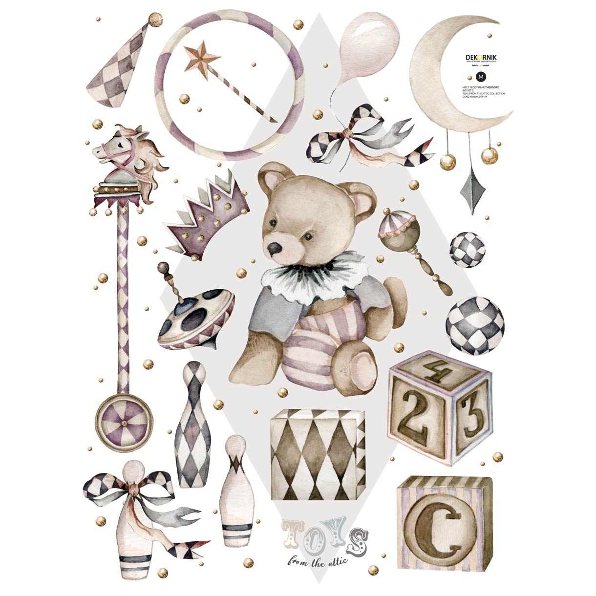 Wandtattoo - Triff Theodor! / Spielzeug vom Dachboden