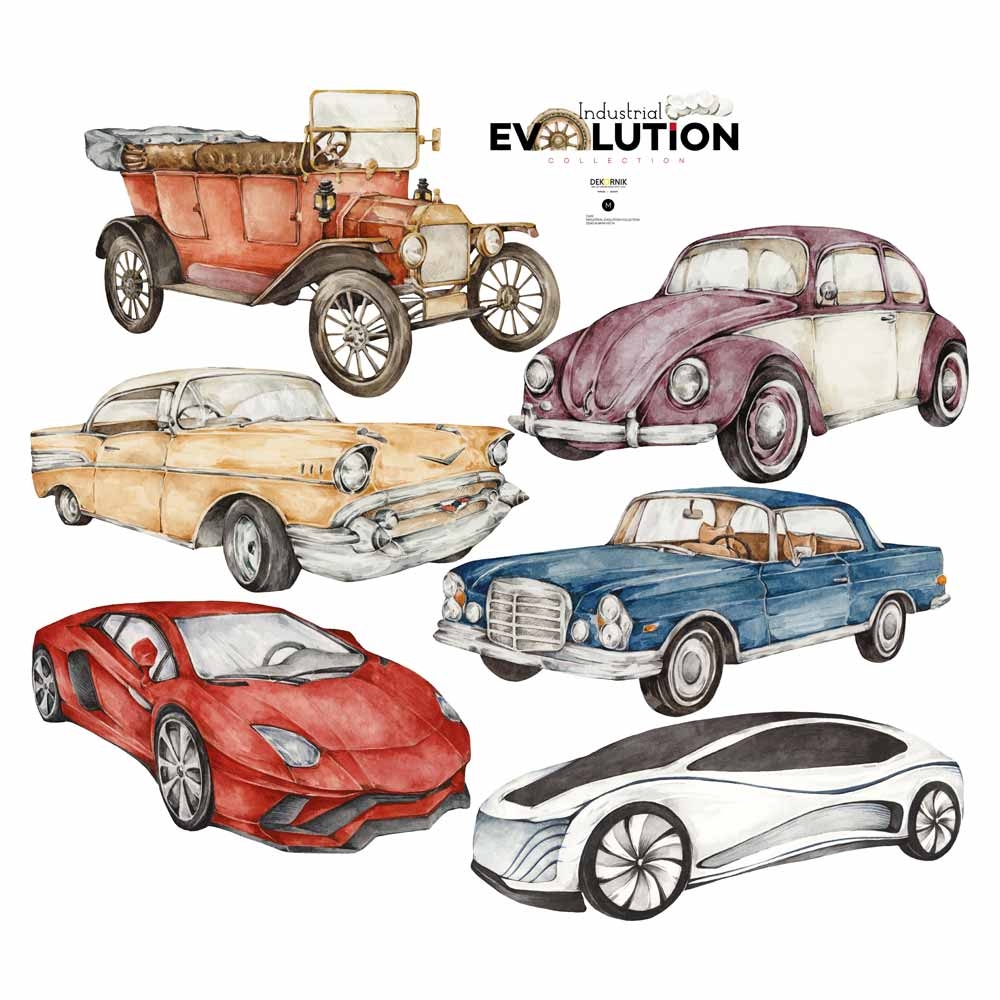 Wandtattoo - Geschichte des Autos / Industrielle Evolution