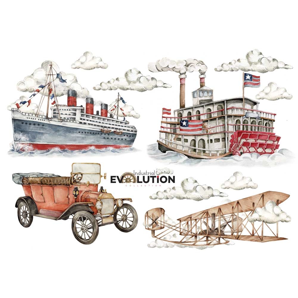 Wandtattoo - Retro-Set / Industrielle Evolution
