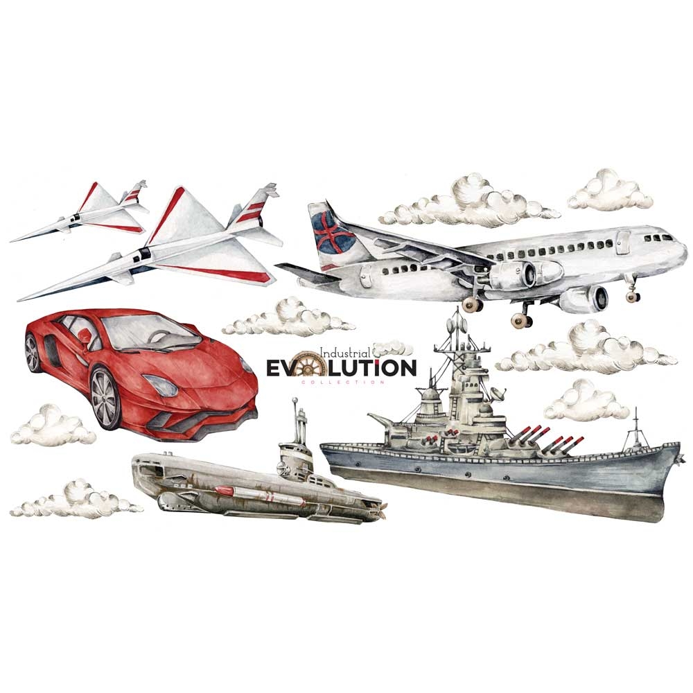 Wandtattoo - Modernes Set / Industrielle Evolution