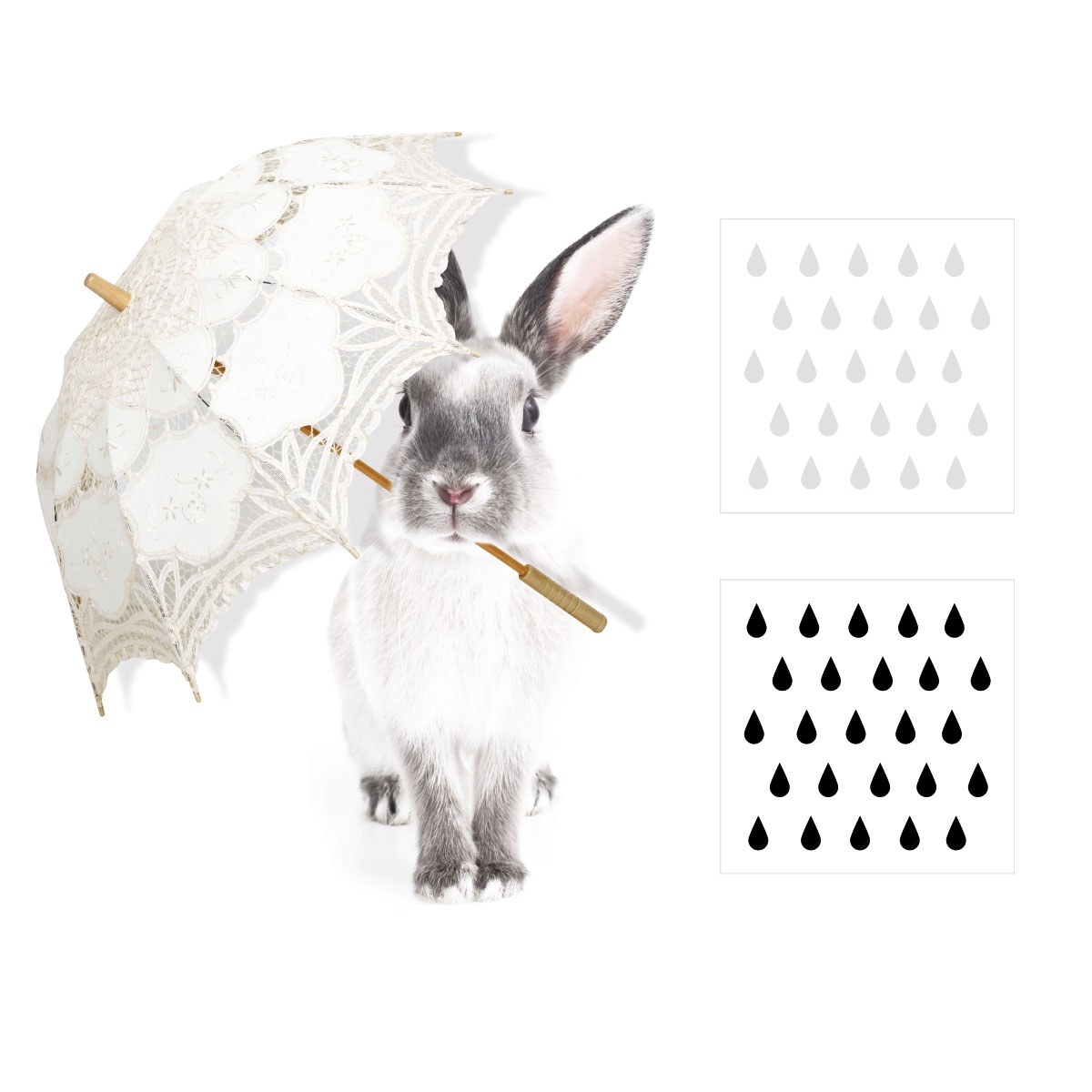 Wandtattoo - Hase Harry im Regen