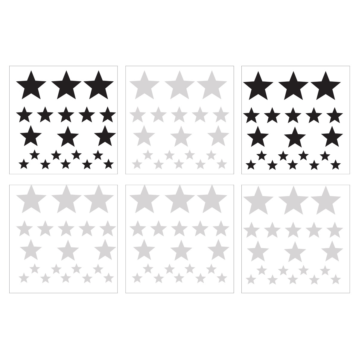 Wandtattoo - Sterne - Grau / Schwarz