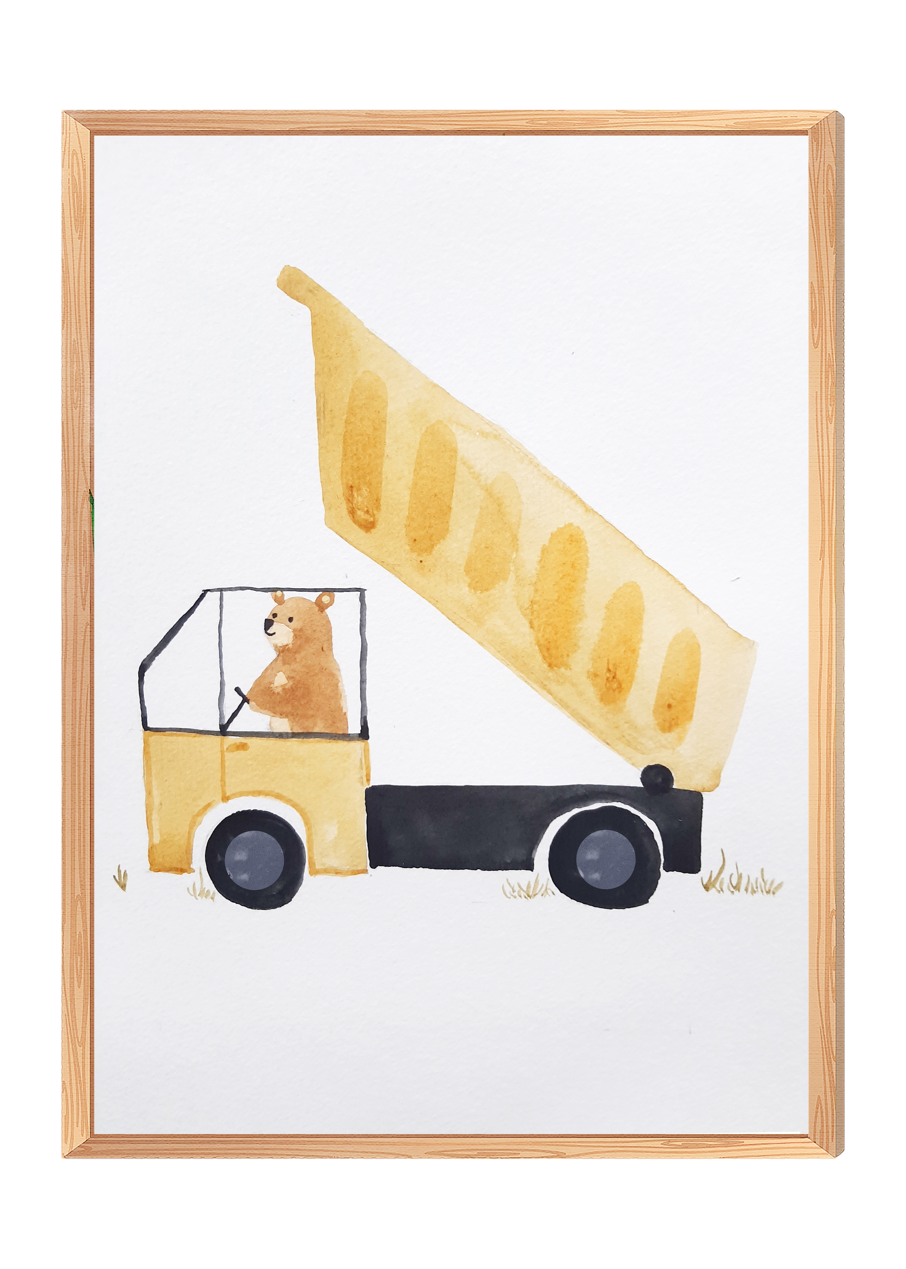 Poster - Bär im Muldenkipper