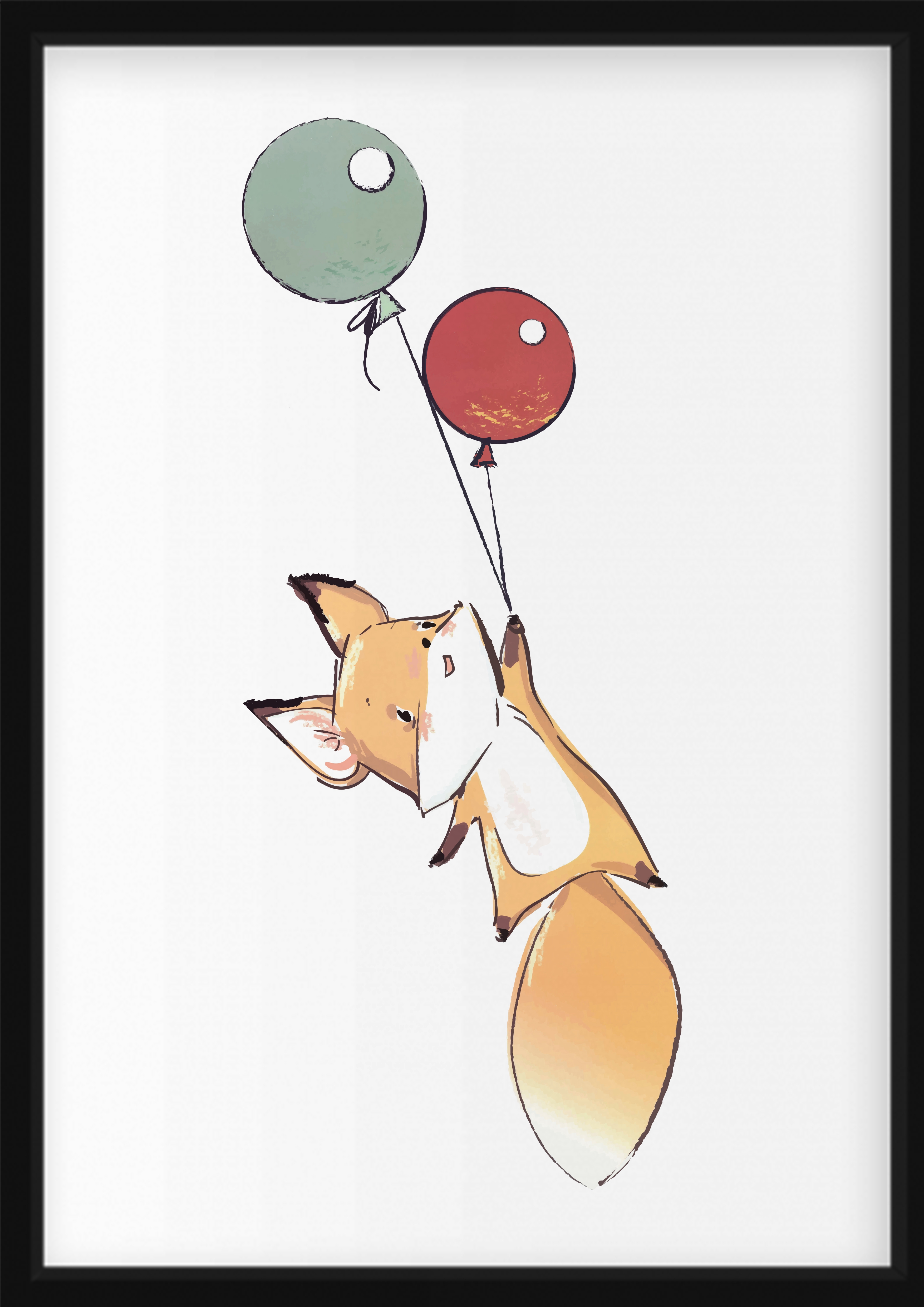 Poster - Fuchs mit Ballon