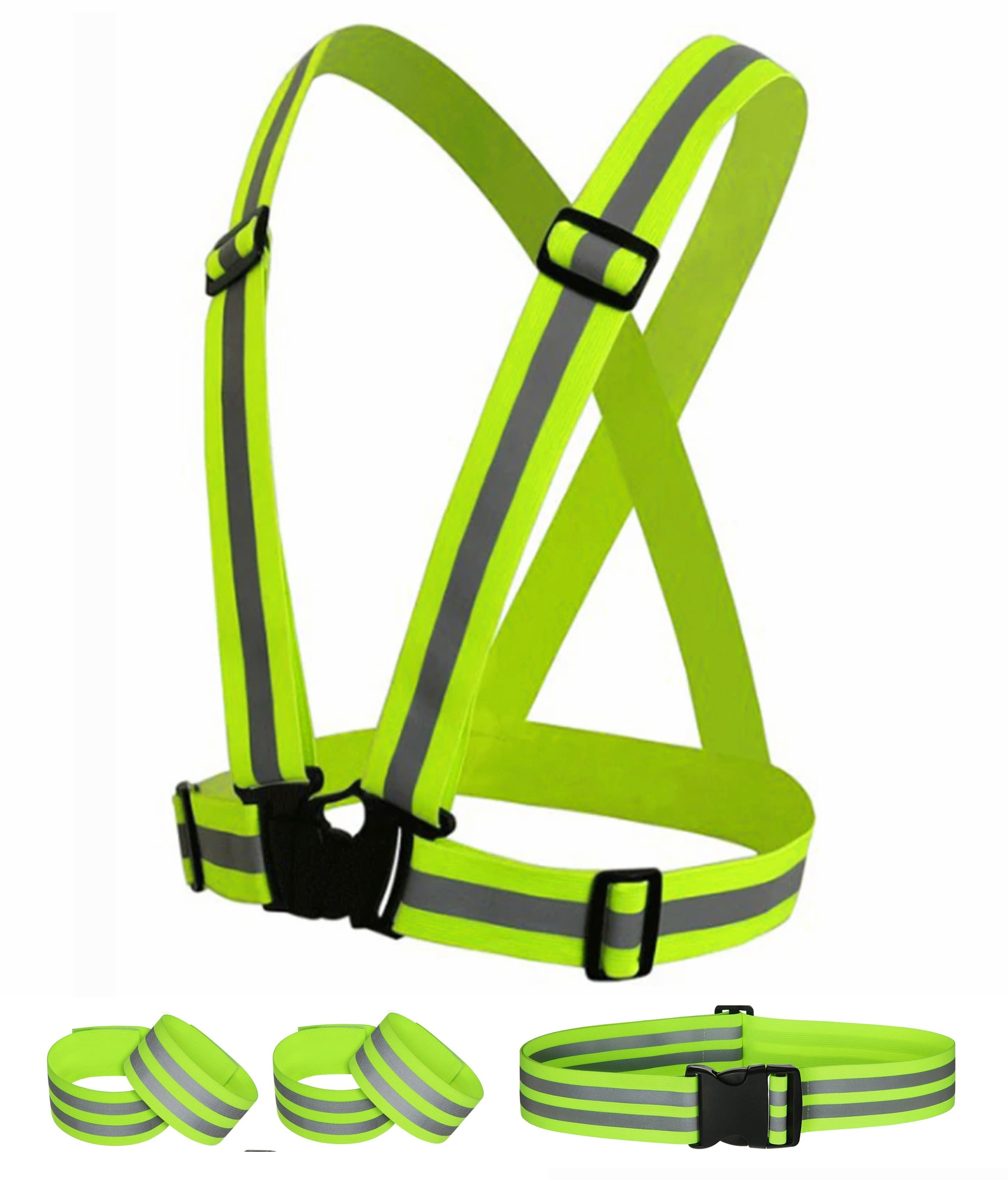 Reflektorweste mit Bändern / Neon