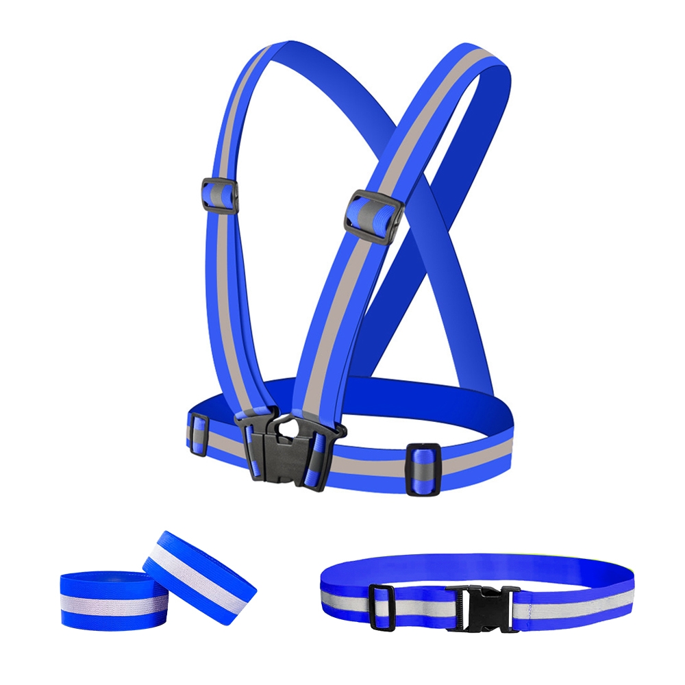 Reflektorweste mit Bändern / Blau