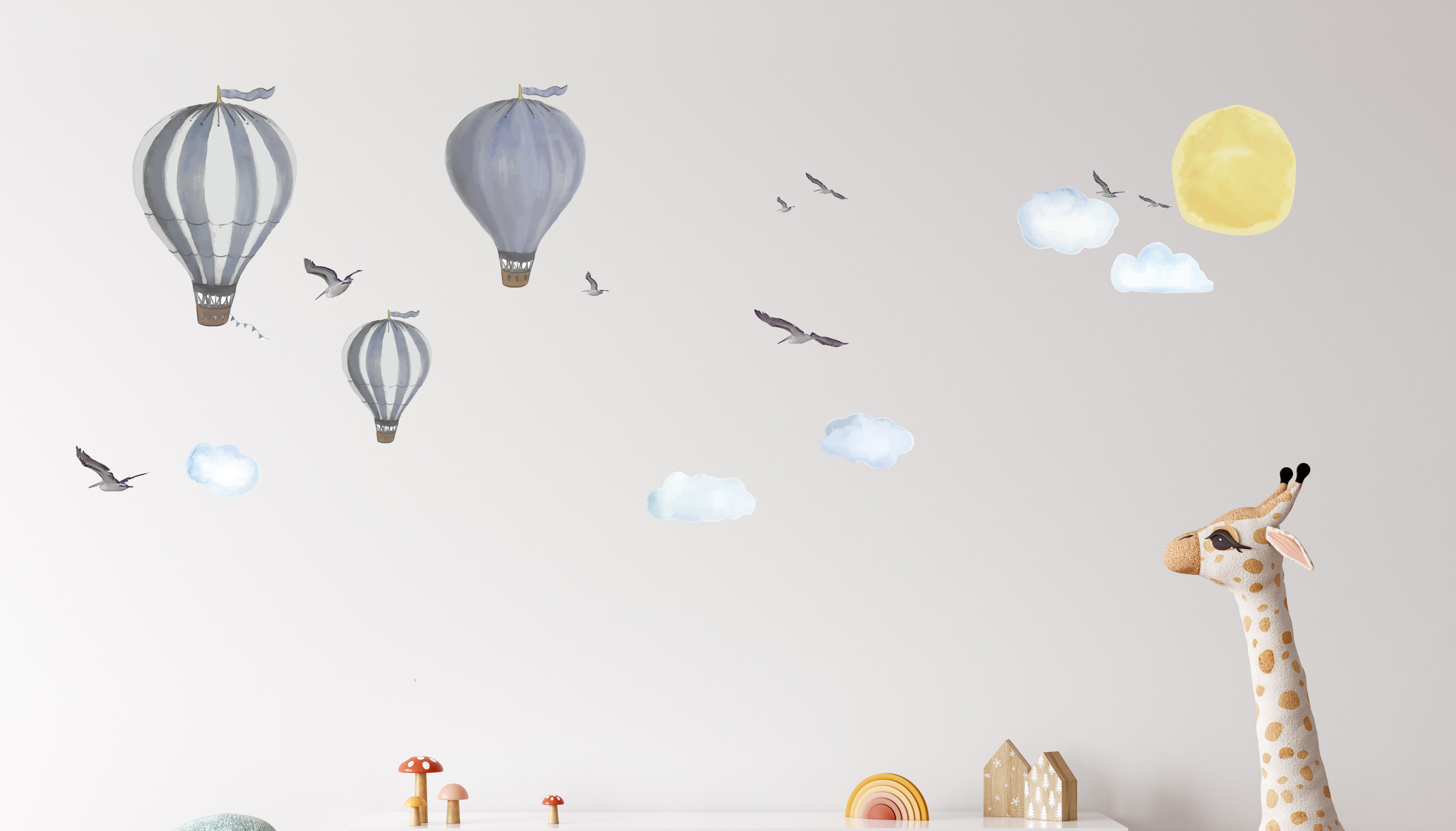 Wandtattoo - Märchenballons blau