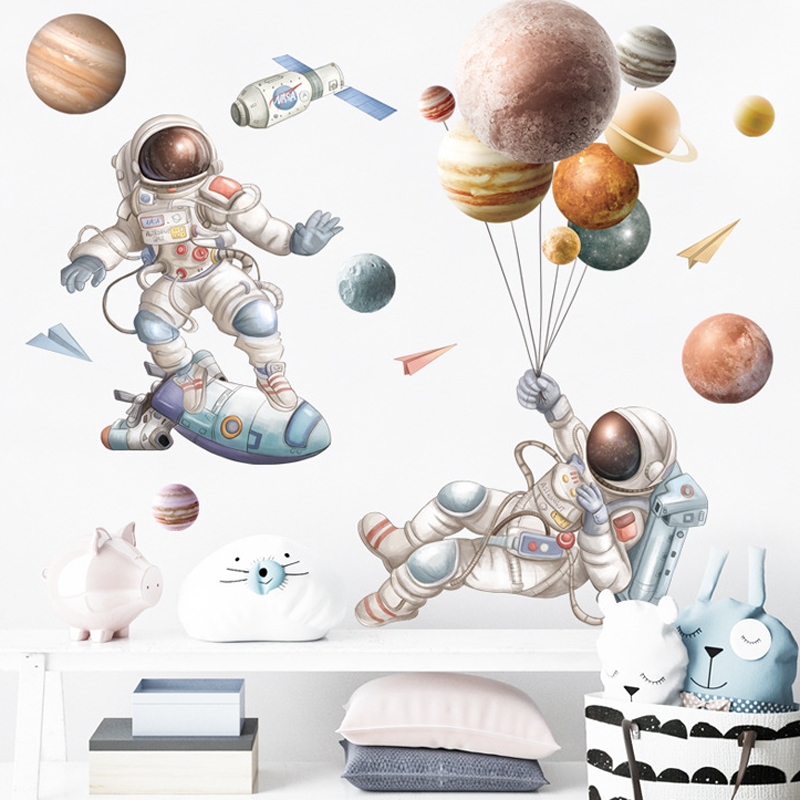 Wandtattoo - Astronautenplanet