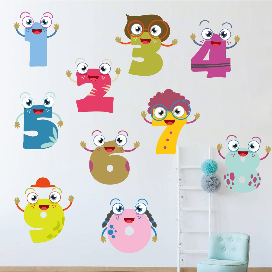 Wandtattoo - Cartoon-Zahlen