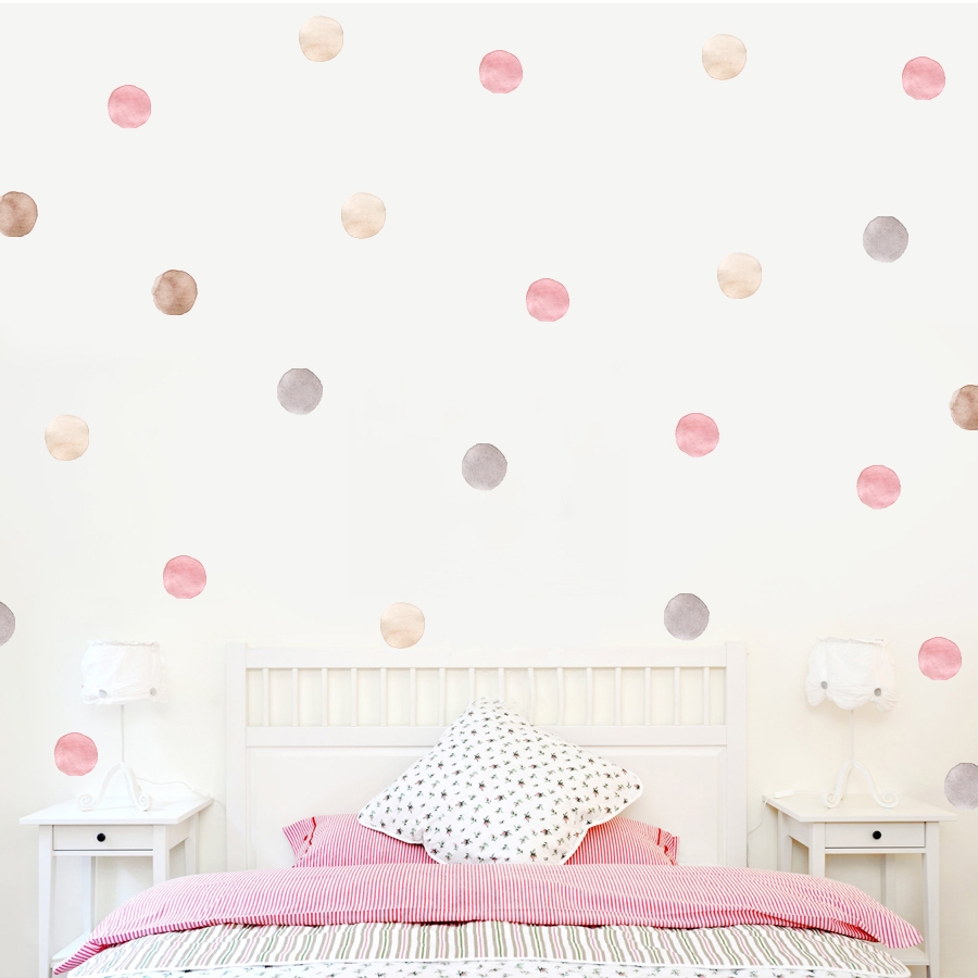Wandtattoo - Polka-Punkte / Pastell
