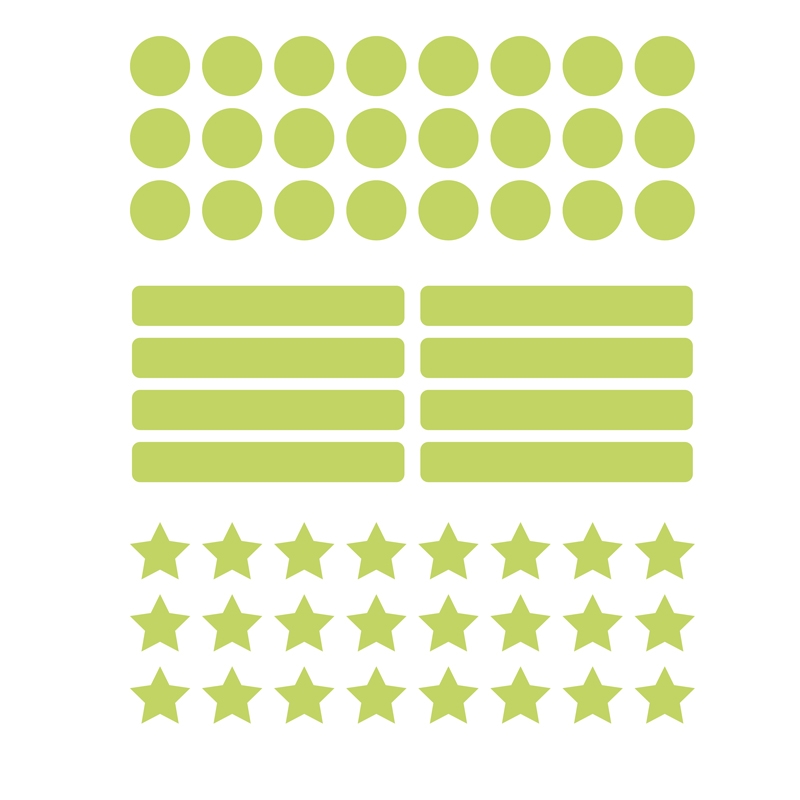 Wandtattoo - Punkte Rechteck Stern / Leuchten im Dunkeln