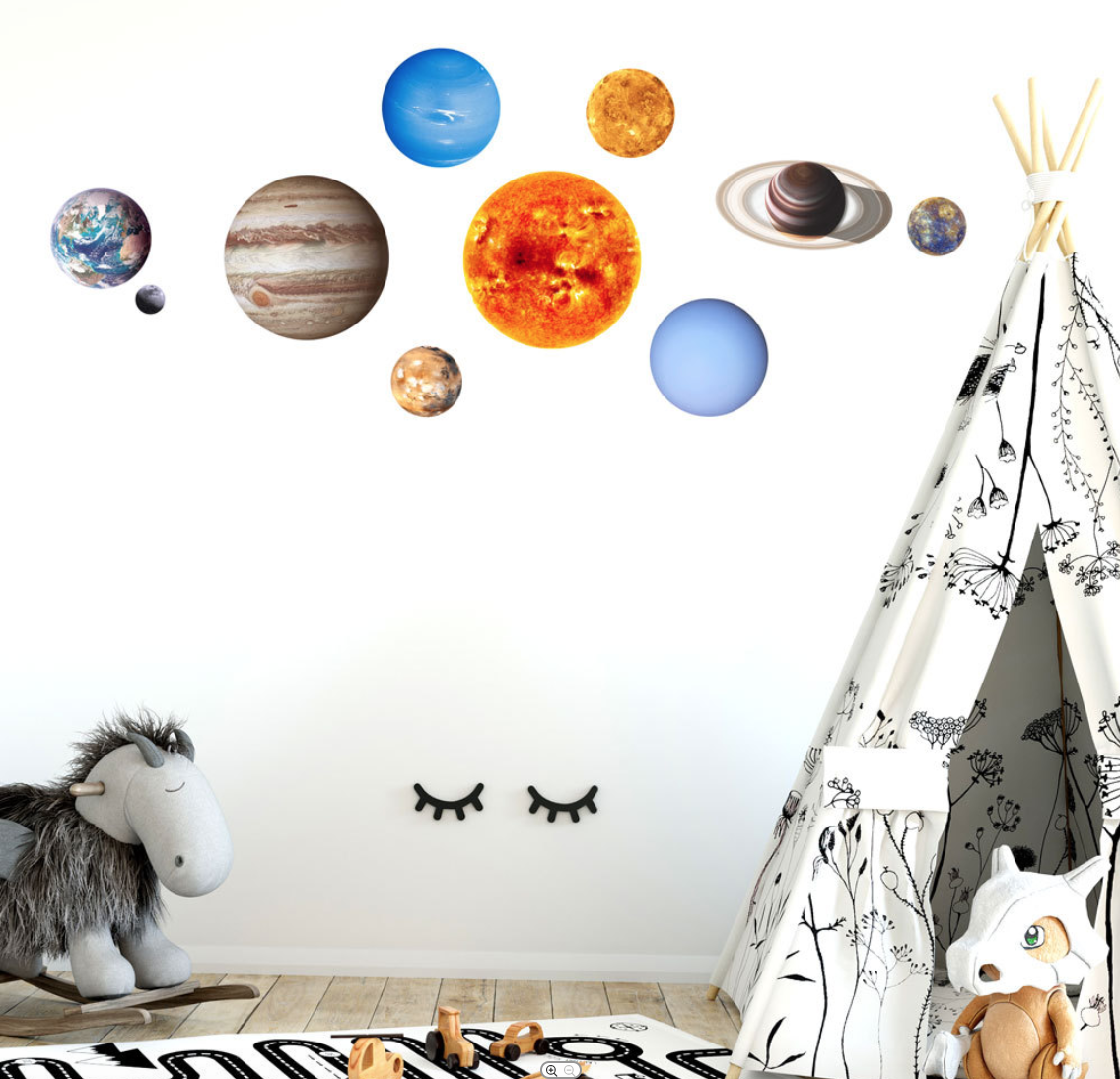 Wandtattoo - leuchtendes Sonnensystem