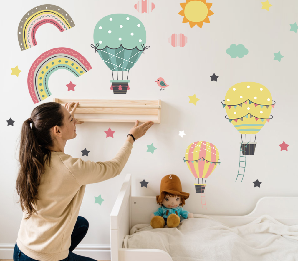Wandtattoo - Luftballons und Sterne