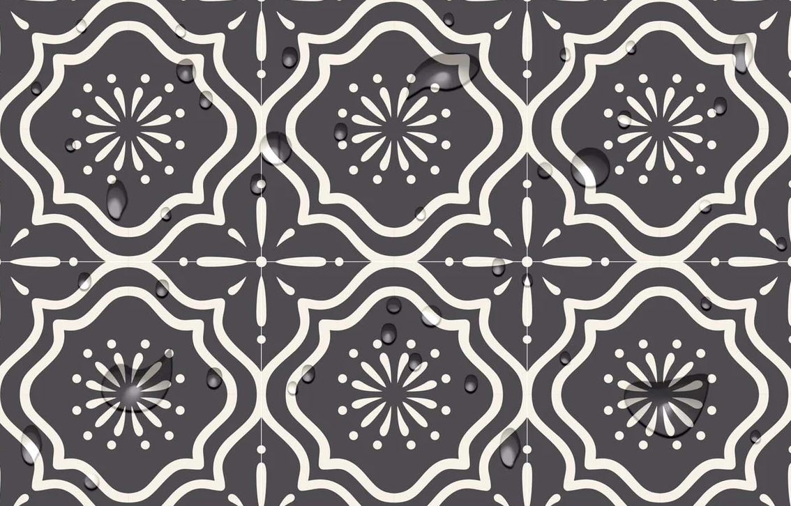 Fliesenaufkleber - Weiße und graue Fliesen zum Abziehen und Aufkleben / 24 Stk / 02