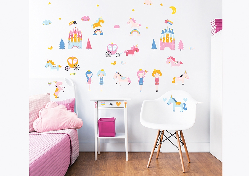 Wandtattoo - Königreich Einhorn