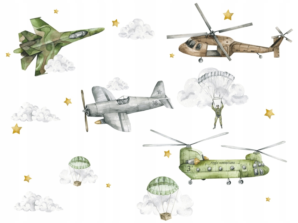 Wandtattoo - Militärflugzeuge