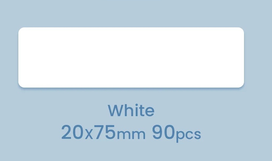 NIIMBOT Etiketten Aufkleber für D101 20 x 75 mm / 90 Stück / Weiß