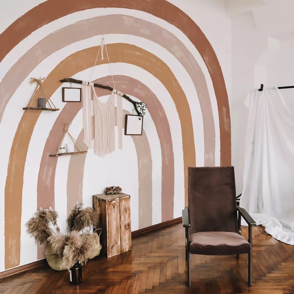 Wandtattoo - Regenbogen / Braun