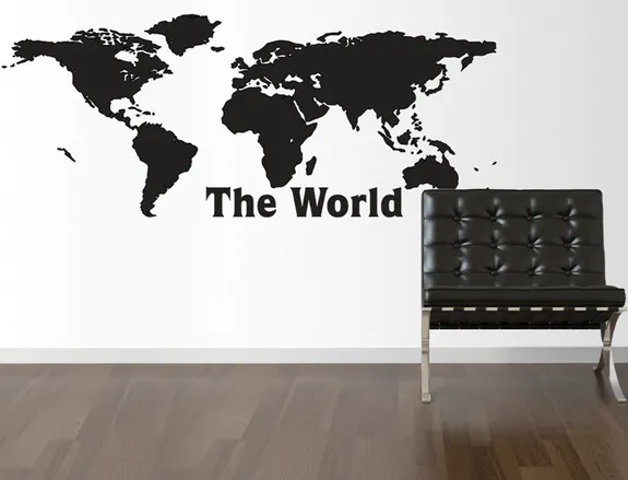 Wandtattoo - Weltkarte