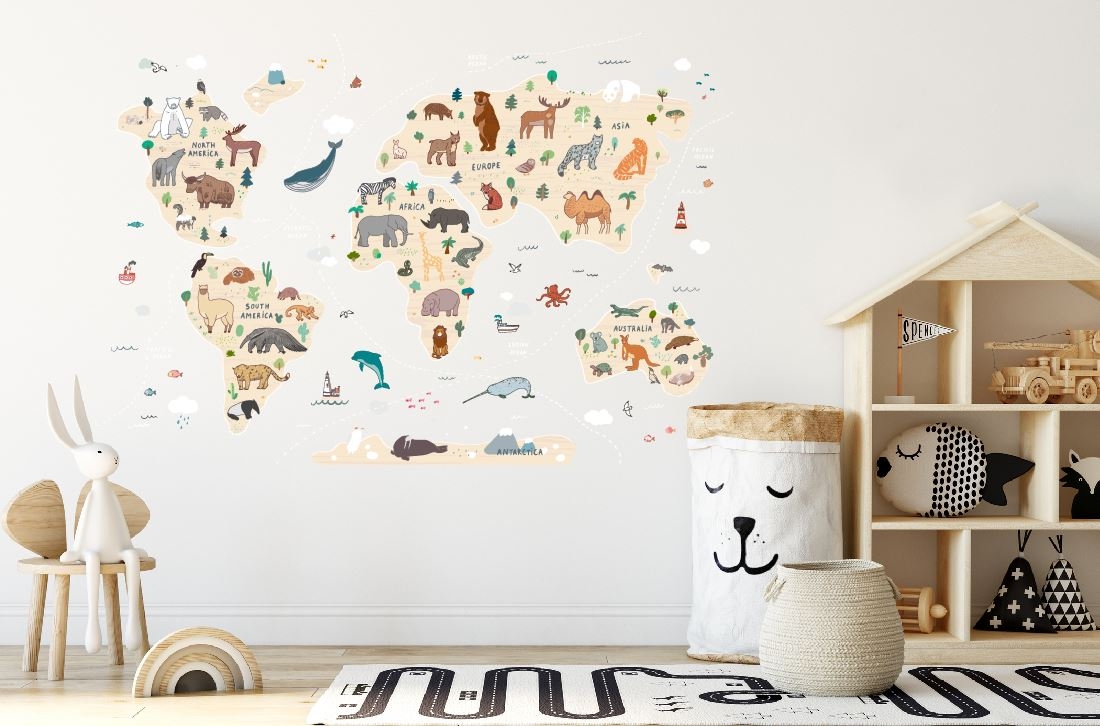 Wandtattoo - Weltkarte XL